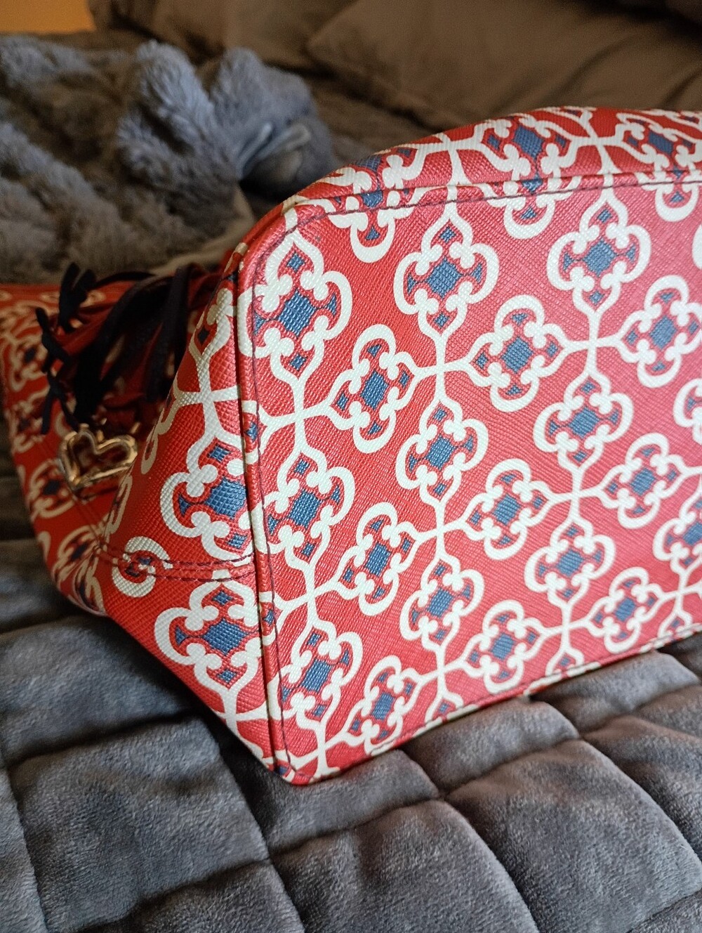 Brighton Red Patterned Tote with Tassel Charm - Picture 9 of 12